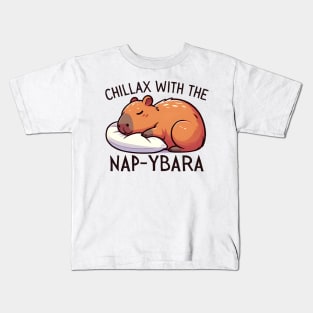 Chillax with the napybara capybara Kids T-Shirt